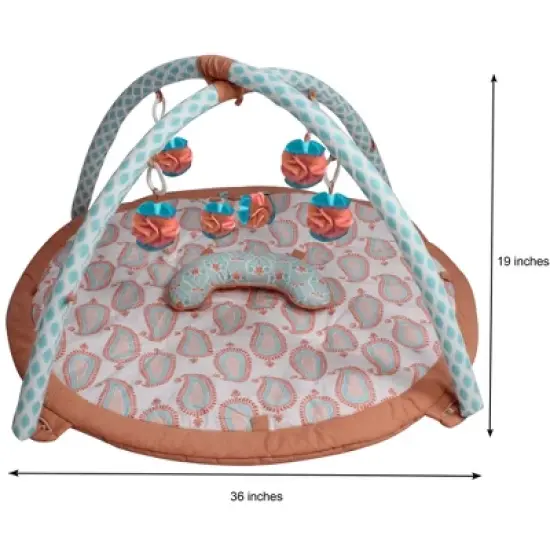 Bacati - Baby Activity Gyms & Playmats (Paisley Isabella, Coral/Aqua) image {1}