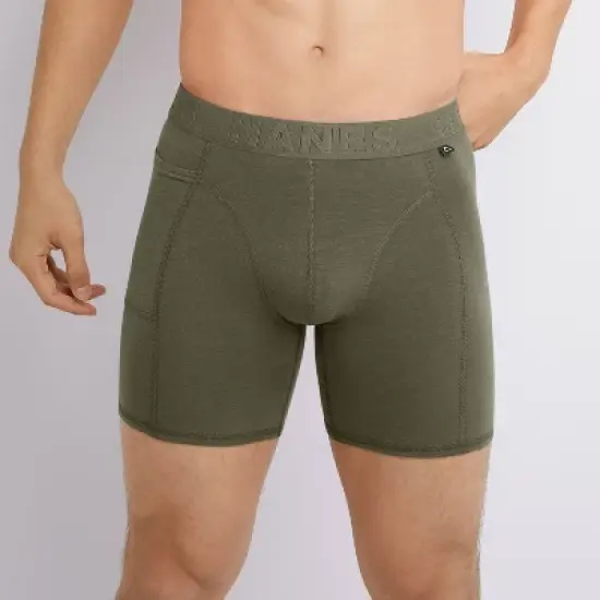 Hanes Premium Men's Explorer Boxer Briefs 2pk - Black/Green image {2}