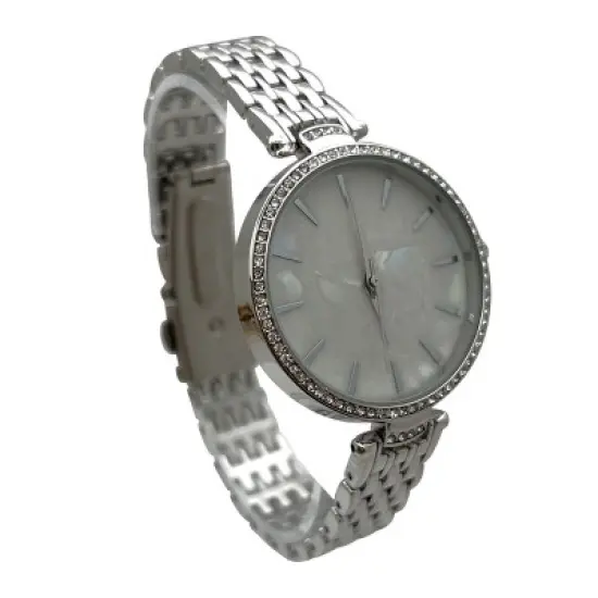Olivia Pratt Delicate Rhinestone and Chrome Face Women Watch image {2}