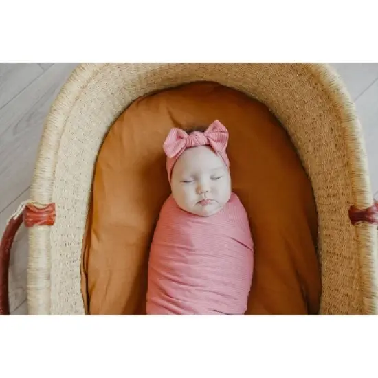 Copper Pearl Knit Swaddle Blanket - Rosewood image {2}