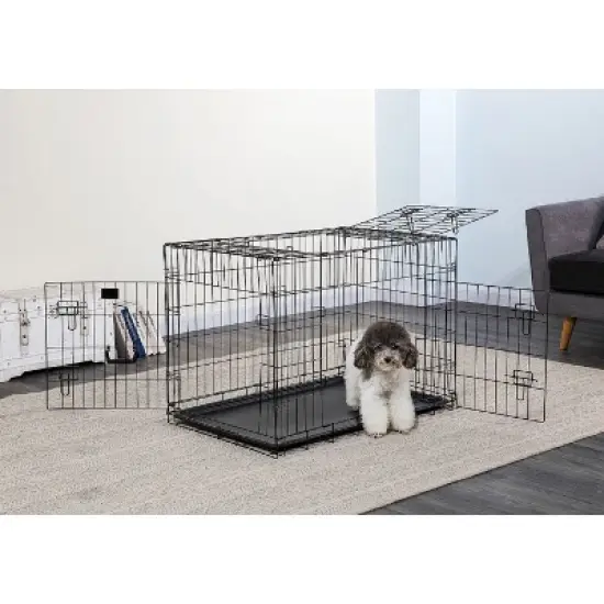 Go Pet Club 3 Door Foldable Metal Dog Crate 24" to 48" Long TD-24 image {4}