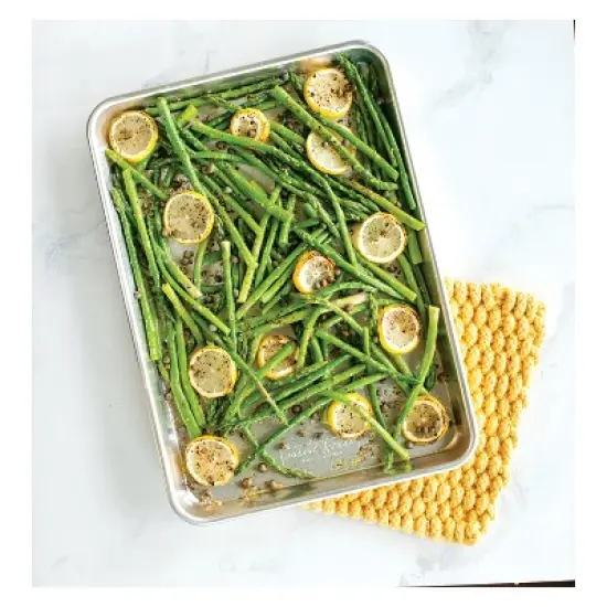 Nordic Ware Naturals Quarter Sheet Pan: Aluminum Baking Sheet, Jelly Roll Pan, Hand Wash, Oven-Safe, 13"x9.6" image {1}