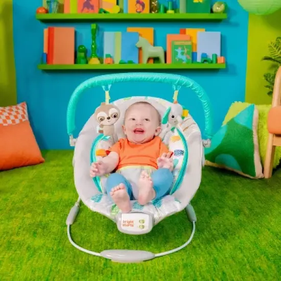 Bright Starts Jungle Vines Comfy Baby Bouncer with Vibrating Infant Seat & Taggies image {14}