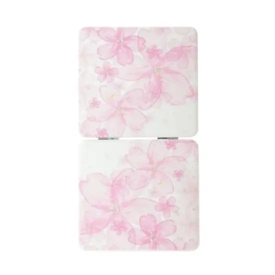 Unique Bargains Square Shape Handheld Mirror for Travel Pink 1 Pc image {3}