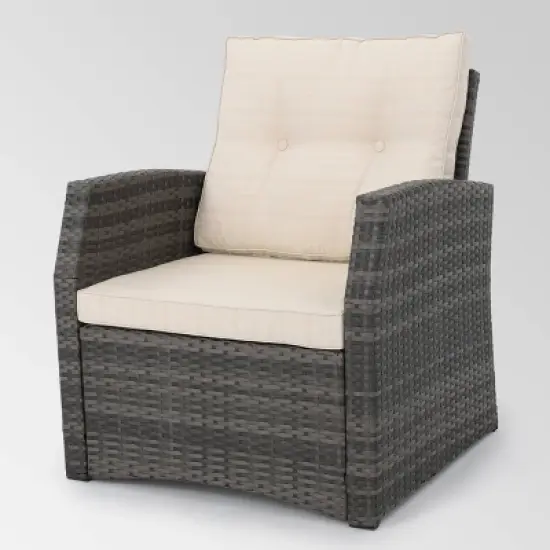 Sanger 5pc Wicker Chat Set Gray - Christopher Knight Home image {2}