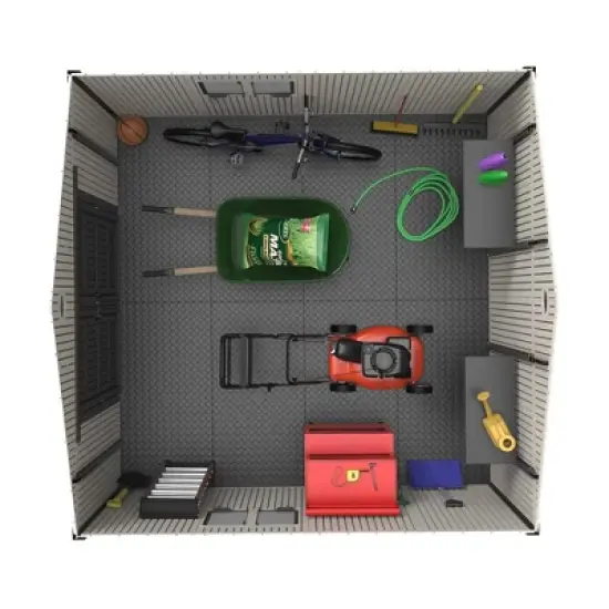 Lifetime 11 ft. x 11 ft. Outdoor Storage Shed, Tan (6433) image {5}