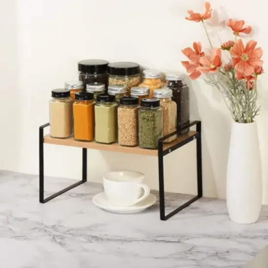 Unique Bargains Stackable Kitchen Spice Racks Countertop Organizer Shelves 1 Pc image {3}
