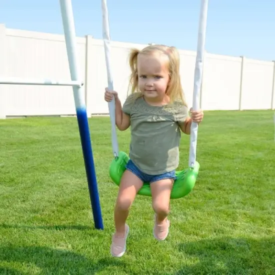 Sportspower Mountain View Metal Swing Slide and Trampoline Set image {5}