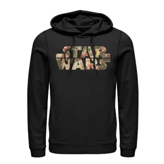 Men's Star Wars Floral Print Logo Pull Over Hoodie image {3}