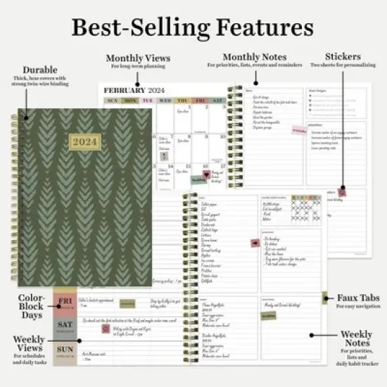 TF Publishing 2024 Weekly/Monthly Planner 8"x6.5" Printed Garden image {6}