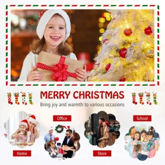 Costway 4.5/6/7 FT Pre-Lit Artificial Christmas Tree with 279/519/743 PVC & Pine Needles & PE Tips image {9}