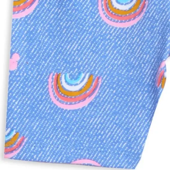 Disney Frozen Minnie Mouse Little Mermaid Elsa Princess Anna Peplum T-Shirt Shorts & Scrunchie 3 Pc Set Infant to Big Kid image {7}