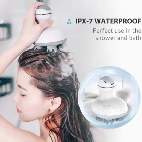 YEVYO Electric Cordless Smart Scalp Massager for Headache & Stress Relief with 84 Kneading Node - White+ image {2}