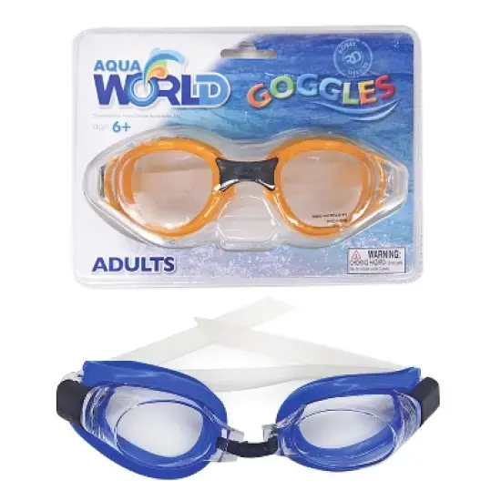 Link Aqua World Swimming Goggles for Adults UV Resistant  Anti Fog Adjustable Strap - 2 Pack image {3}