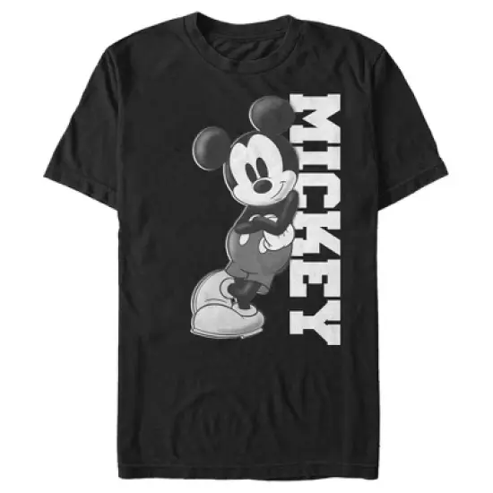 Men's Mickey & Friends Black and White Mickey Mouse T-Shirt image {4}