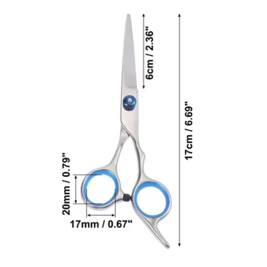 Unique Bargains Upgrade Straight Scissors for Long Short Thick Hard Soft Hair 6.69" 1 Pc image {1}