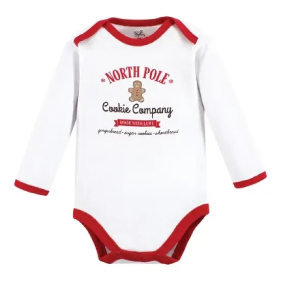 Touched by Nature Unisex Baby Organic Cotton Long-Sleeve Bodysuits, Christmas Cookies image {2}