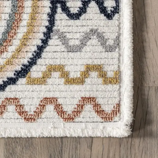 Kaarina Multi Rainbow Kids Fringe Area Rug image {4}