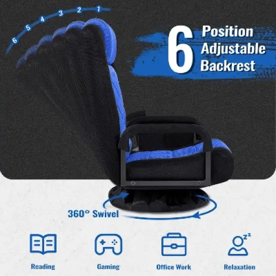 Yaheetech Adjustable Swivel Gaming Chair Reclining Sofa Chair with Armrests and Adjustable Backrest image {5}