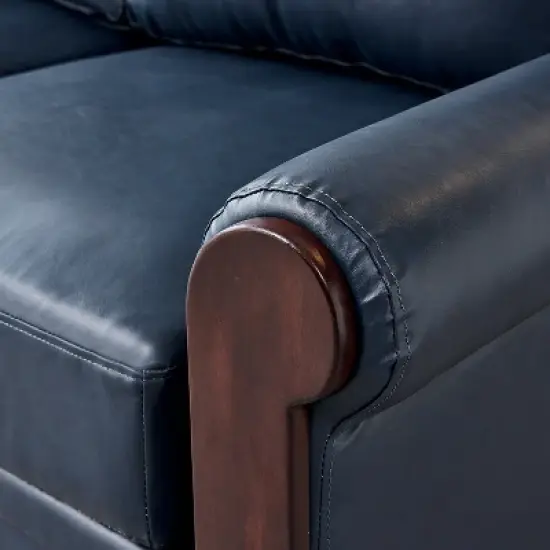 Eulalia Transitional Leather 82"Wide Sofa With Rolled Arms and Solid Wood Legs | ARTFUL LIVING DESIGN image {8}