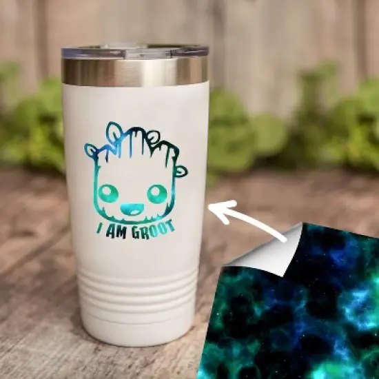 Craftopia Galaxy Space Patterned Vinyl Squares, 5 Pack, Blue Teal image {1}