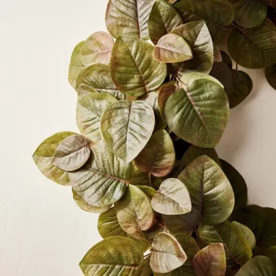 24" Faux Fall Leaf Wreath - Hearth & Hand&trade; with Magnolia image {2}