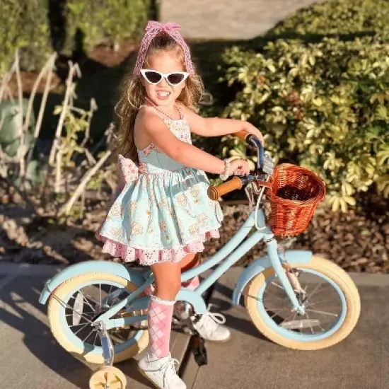 Itopfox Girls Bike with Basket, Kids Bicycle for 3-13 Years, Includes Coaster & Caliper Brakes, Training Wheels & Kickstand, Soft Grips & Bell image {4}