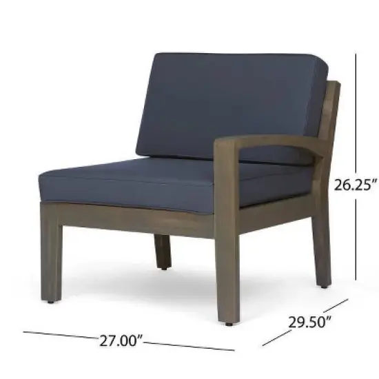 Grenada 7pc Acacia Sectional Sofa Set - Gray/Dark Gray - Christopher Knight Home image {8}