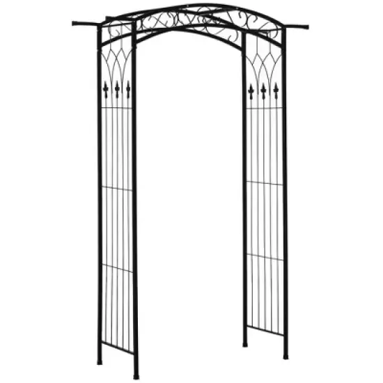 Resenkos Garden Arch Plant Support Trellis,7Ft Garden Arch Arbor, Metal Arch Trellis for Climbing Vines, Garden Archway Matte Black image {8}