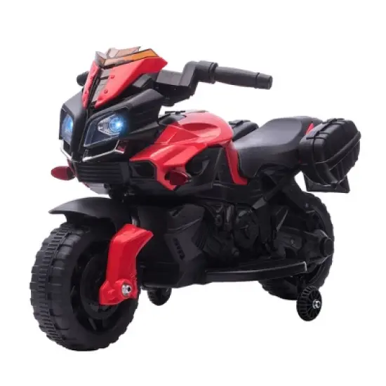 Aosom 6V Electric Motorcycle for Kids, Dirt Bike, Battery-Powered Ride-On Toy Off-Road Street Bike with Pedal, Headlights, and Training Wheels image {6}