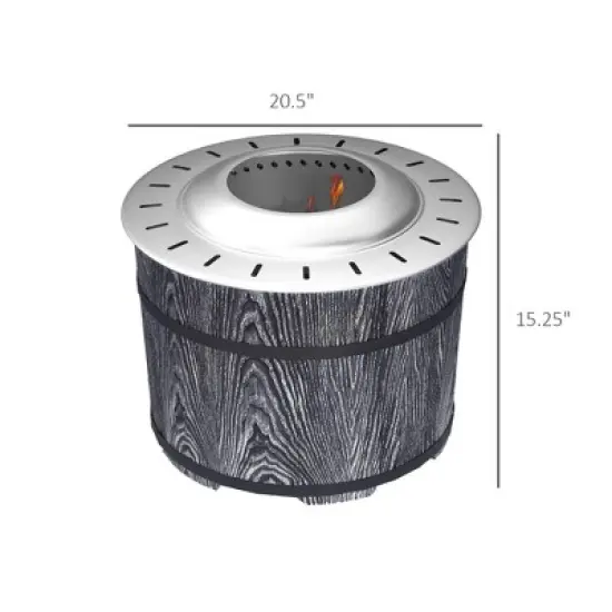 CAVINAS 20" Fire Pits for Outside Wood Burning with Poker Tabletop Fire Pit Durable Fire Pit for Outdoor Grilling and Travel image {4}