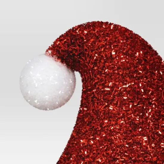 10" Tinsel Santa Hat Christmas Tree Topper Red/White - Wondershop&trade; image {2}