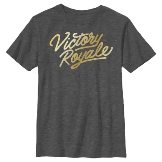 Boy's Fortnite Victory Royale Gold Script T-Shirt image {5}