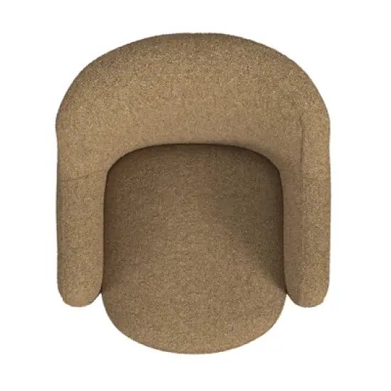 HomePop Upholstered Swivel Accent Chair Light Tan image {5}