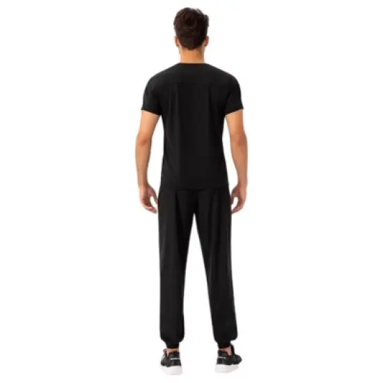 Anna-Kaci Active Men's Athletic Drawstring Pants with Zipper Pockets and Elastic Waistband for Active and Casual Wear image {5}