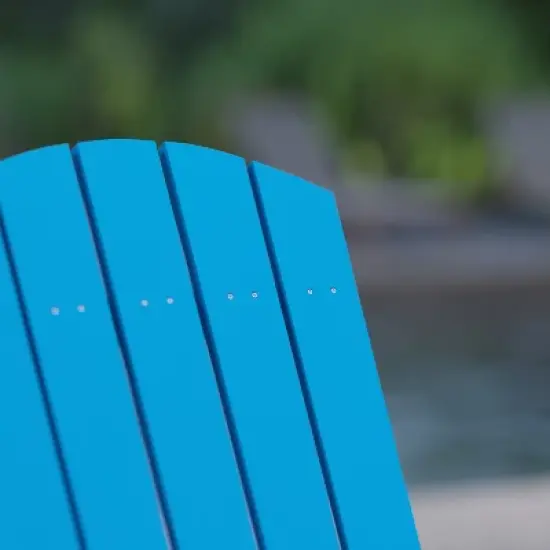 Merrick Lane Poly Resin Folding Adirondack Lounge Chair - All-Weather Indoor/Outdoor Patio Chair image {7}