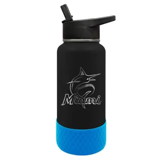 MLB Miami Marlins 32oz Thirst Hydration Water Bottle image {1}