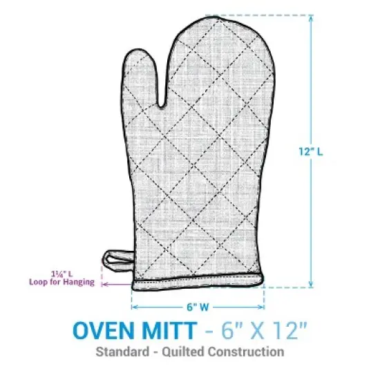 Patricia Heaton Home Blue Florals And Flitters Floral Oven Mitt image {3}