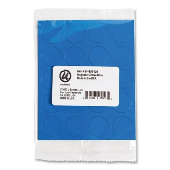 U Brands Heavy-Duty Board Magnets, Circles, 0.75" Diameter, Blue, 20/Pack image {2}