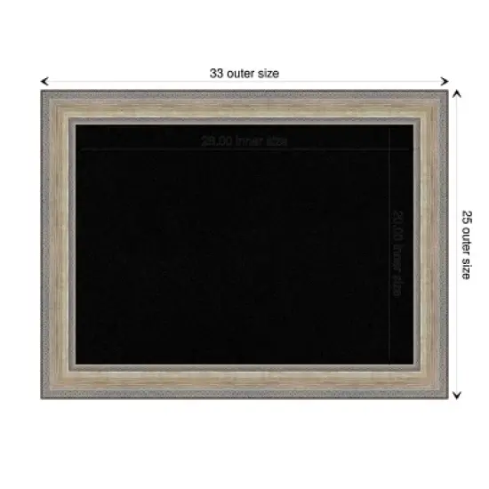 33"x25" Wood Frame Black Cork Board Fleur Champagne Silver - Amanti Art: Bulletin Board, Cork Material, Wall Mount, No Choking Hazard image {9}