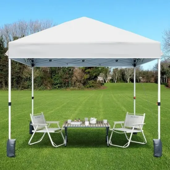 Outdoor Tent, Portable Coating Tent 8 x 8 ft, Picnic Tent, Folding Canopy Tent with Hand Bag, Waterproof Windproof UV Protection Tent, White image {5}