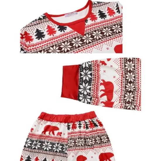 cheibear Christmas Party Long Sleeve Family Matching 2-Pieces Pajama Set image {4}
