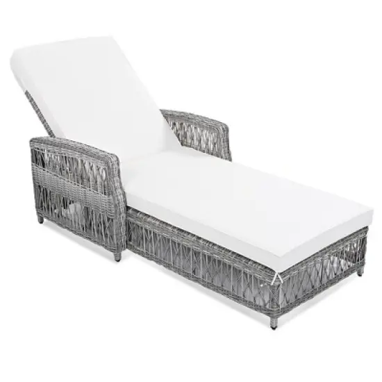 Syemin Patio Chaise Lounges, Outdoor Patio Daybed, Comfy Seat Cushion, Sofa Furniture, for Backyard, Swimming Pool, White, 61.02"*25.6"*37.4" image {2}