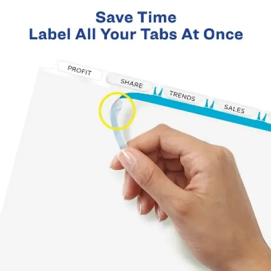 Avery Print & Apply Clear Label Dividers w/White Tabs 5-Tab 11 1/4 x 9 1/4 5 Sets 11440 image {4}