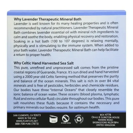 Lavender Bath Salt Soak 3oz | Travel Size Calming Mineral Blend for Relaxation & Stress Relief | Aromatherapy | Plantlife image {1}