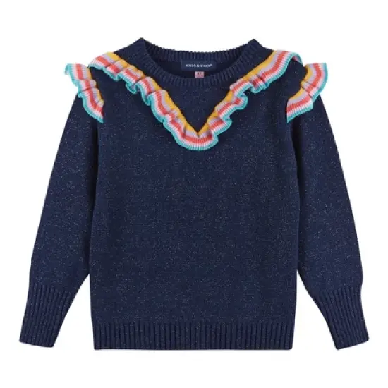 Andy & Evan  Toddler  Girls Varsity Ruffle Sweater image {2}