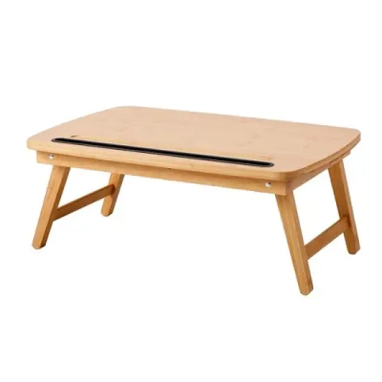 BirdRock Home Portable Sit or Stand Desk with Storage Drawer and Media Slot - Natural image {5}