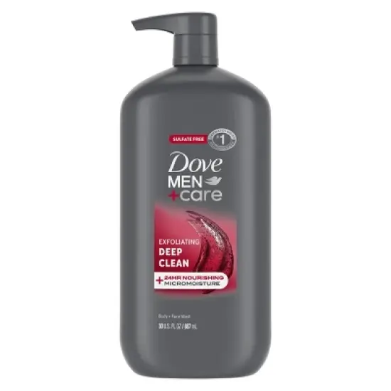 Dove Men+Care Deep Clean Exfoliating Body & Face Wash Pump - Sulfate Free - 30 fl oz image {7}