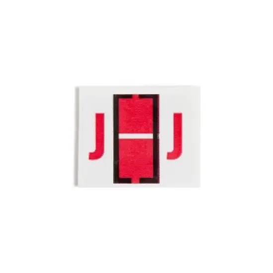 Smead A-Z Color-Coded Bar-Style End Tab Labels Letter J Red 500/Roll 67080 image {3}