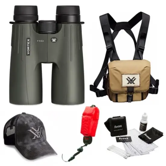 Vortex Optics Viper HD 12x50 Roof Prism Binocular with Glasspak Harness Bundle image {1}
